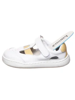 Leder-Barfuß-Halbsandalen in Weiß