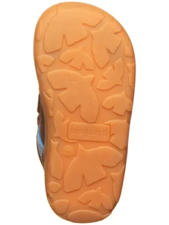 Leder-Barfußschuhe in Braun/ Hellblau