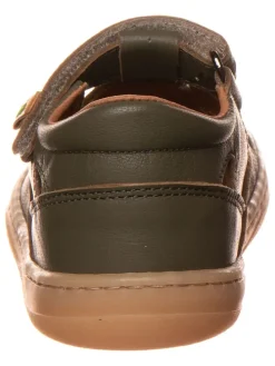 Leder-Barfußschuhe in Dunkelgrün