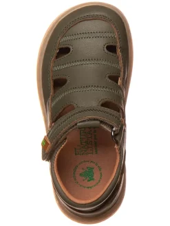 Leder-Barfußschuhe in Dunkelgrün