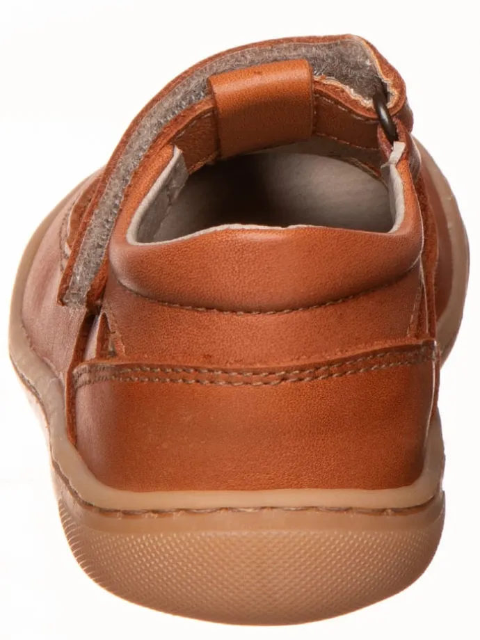 Leder-Barfußschuhe in Hellbraun