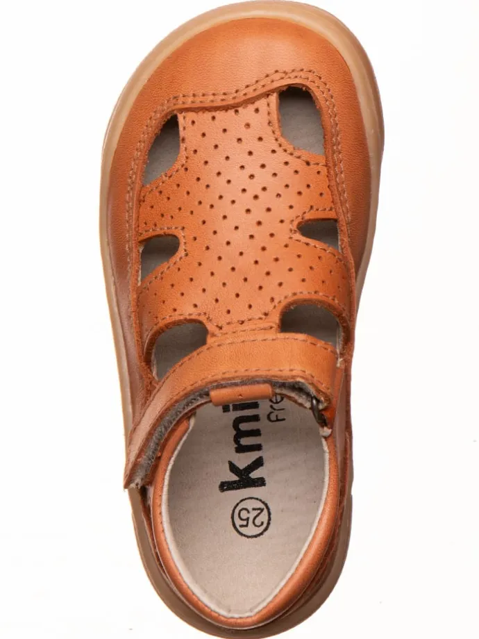 Leder-Barfußschuhe in Hellbraun