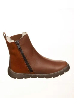 Leder-Barfußschuhe in Hellbraun