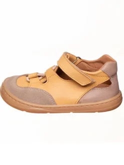 Leder-Barfußschuhe in Hellbraun/ Beige