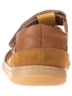 Leder-Barfußschuhe in Hellbraun