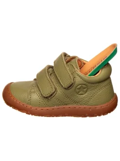 Leder-Barfußschuhe in Khaki