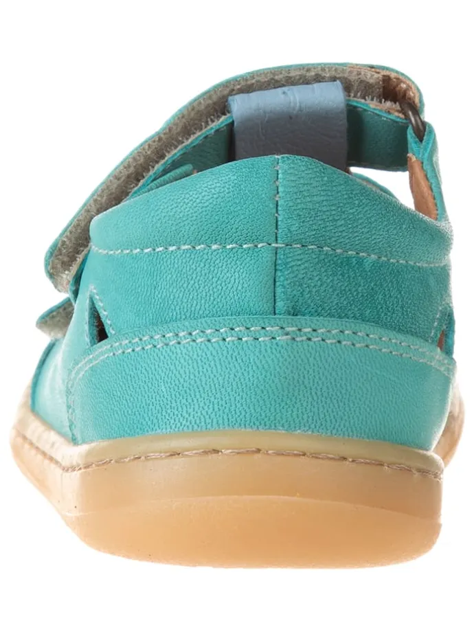 Leder-Barfußschuhe in Türkis