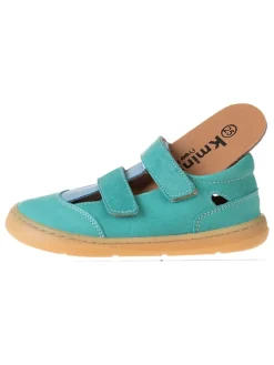 Leder-Barfußschuhe in Türkis