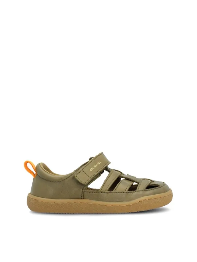 Leder-Barfußschuhe "Noto" in Khaki