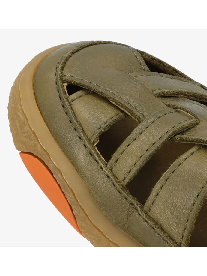 Leder-Barfußschuhe "Noto" in Khaki