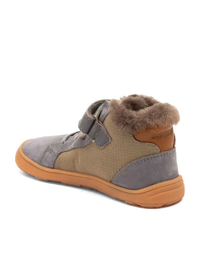 Leder-Barfußschuhe "Rafael" in Grau/ Khaki