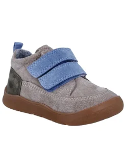 Leder-Barfußschuhe "Samy" in Grau/ Hellblau