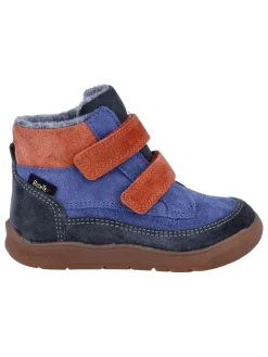 Leder-Barfußschuhe "Samy" in Blau/ Orange