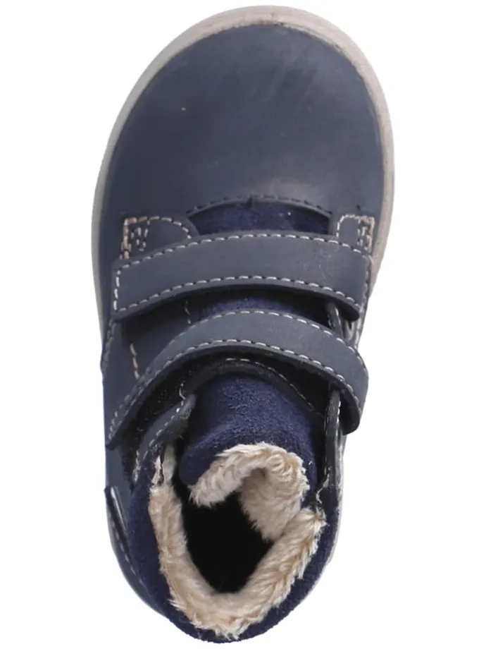 Leder-Boots "Alec S" in Dunkelblau