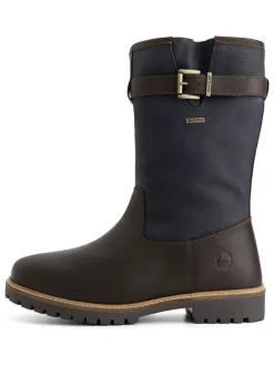 Leder-Boots "Aremark" in Braun/ Dunkelblau