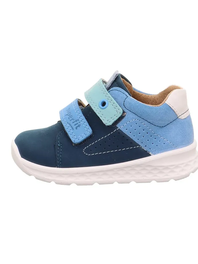 Leder-Boots "Breeze" in Hellblau/ Dunkelblau/ Weiß