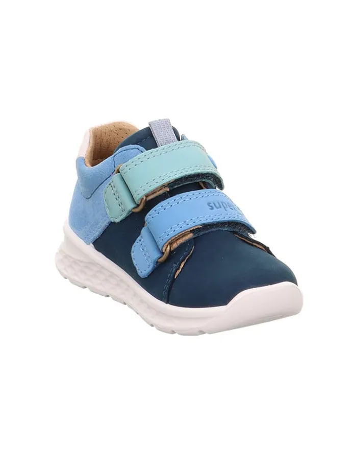 Leder-Boots "Breeze" in Hellblau/ Dunkelblau/ Weiß