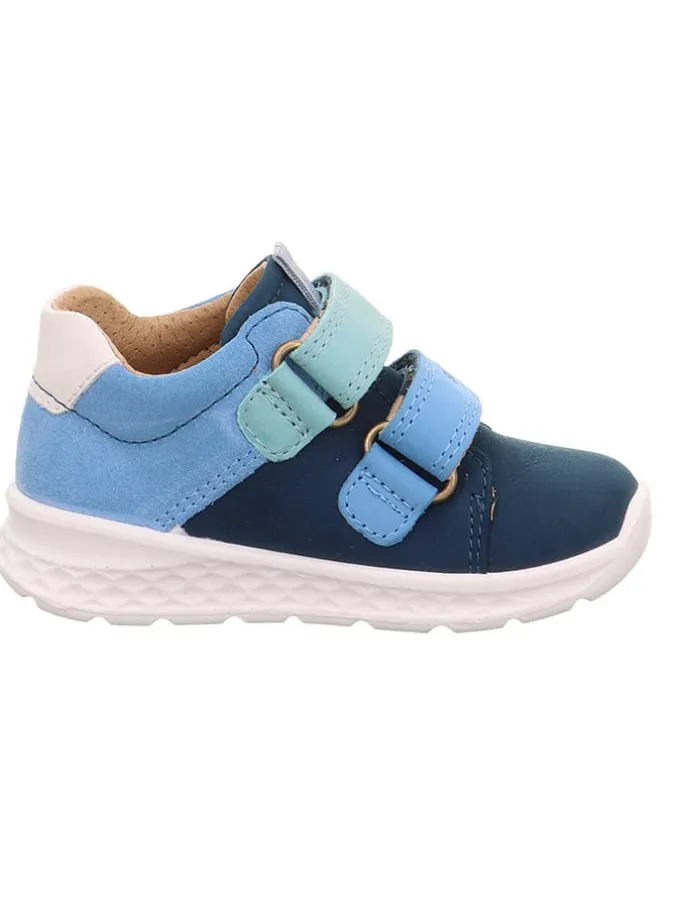 Leder-Boots "Breeze" in Hellblau/ Dunkelblau/ Weiß