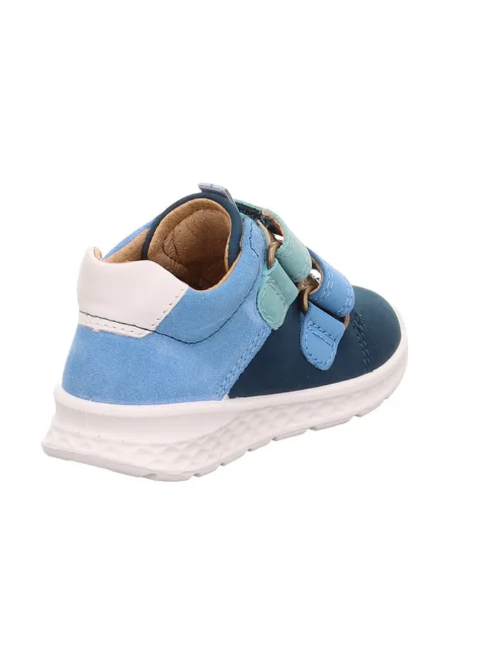 Leder-Boots "Breeze" in Hellblau/ Dunkelblau/ Weiß