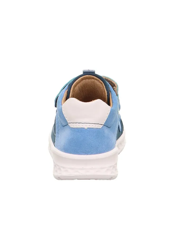 Leder-Boots "Breeze" in Hellblau/ Dunkelblau/ Weiß