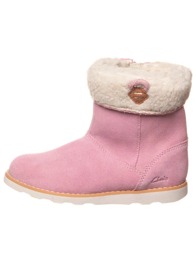 Leder-Boots "Crown Loop" in Rosa