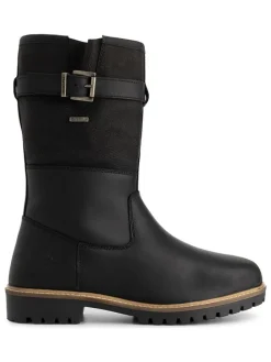 Leder-Boots "Fjaere" in Schwarz