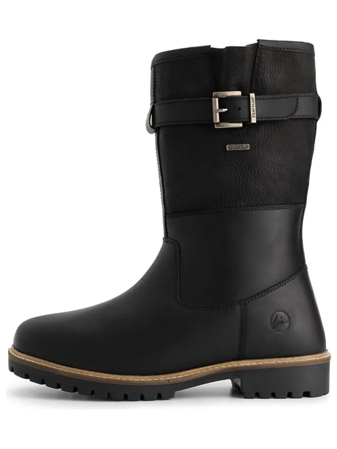 Leder-Boots "Fjaere" in Schwarz