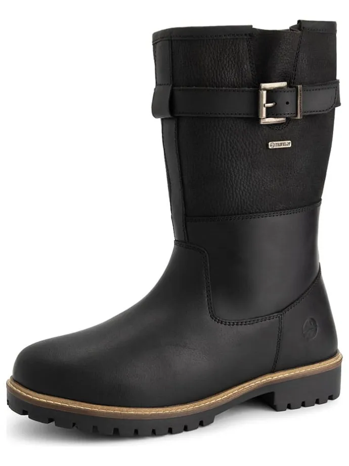 Leder-Boots "Fjaere" in Schwarz