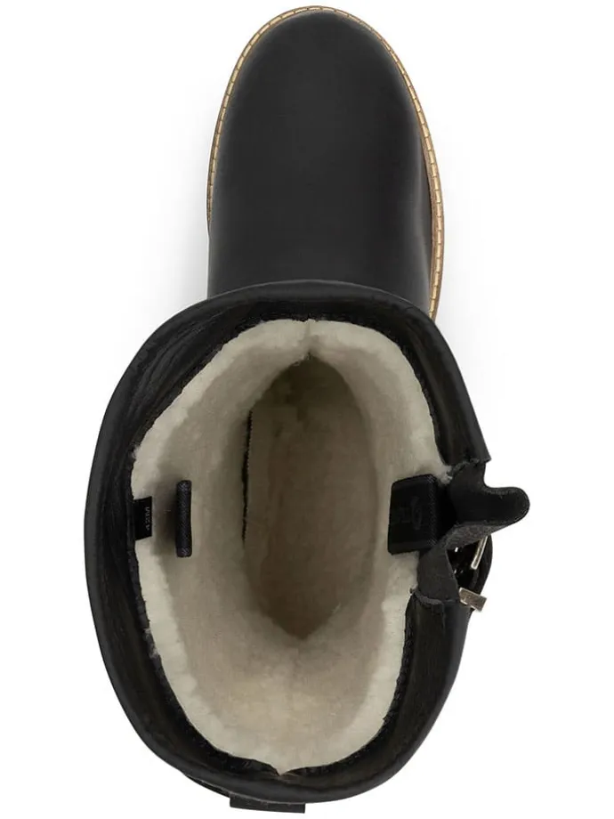 Leder-Boots "Fjaere" in Schwarz