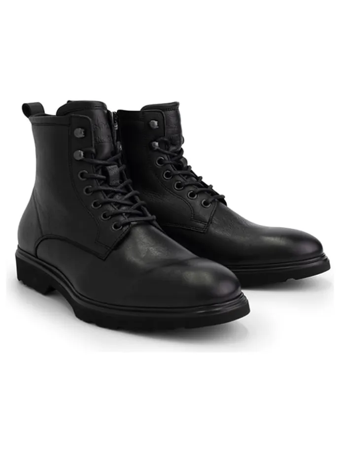 Leder-Boots "Foun St. " in Schwarz