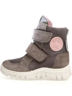 Leder-Boots "Geminae 2" in Dunklegrau/ Rosa