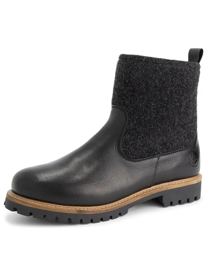 Leder-Boots "Gotaland" in Schwarz