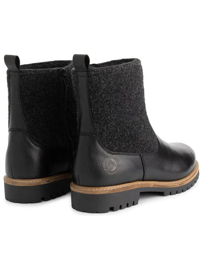 Leder-Boots "Gotaland" in Schwarz