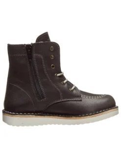 Leder-Boots in Anthrazit