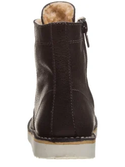 Leder-Boots in Anthrazit