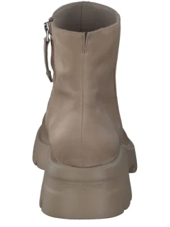 Leder-Boots in Beige