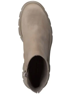 Leder-Boots in Beige