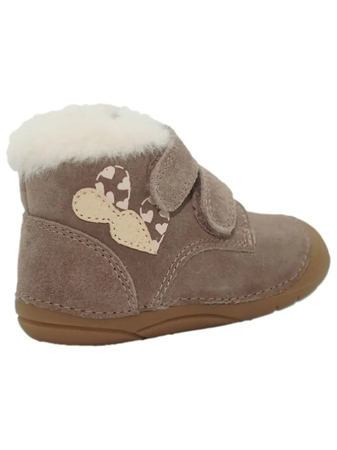 Leder-Boots in Beige