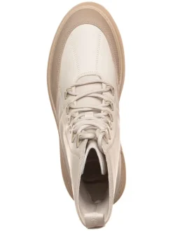 Leder-Boots in Beige/ Creme