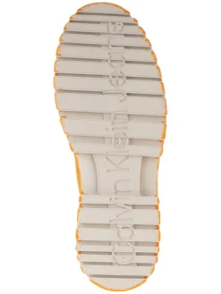 Leder-Boots in Beige/ Orange