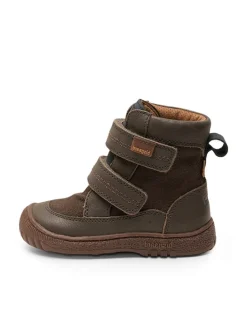 Leder-Boots in Braun/ Anthrazit