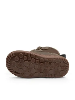 Leder-Boots in Braun/ Anthrazit