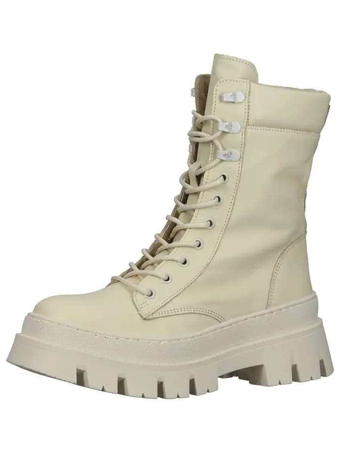 Leder-Boots in Creme