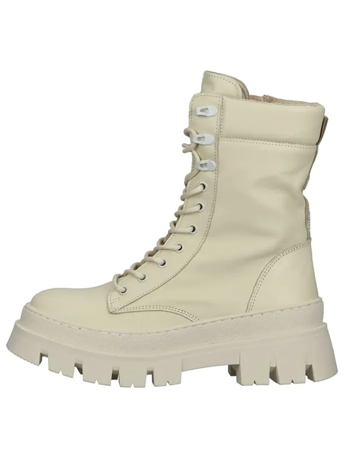 Leder-Boots in Creme