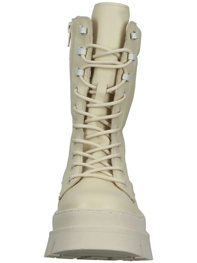 Leder-Boots in Creme