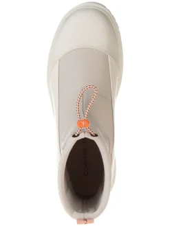 Leder-Boots in Creme/ Beige