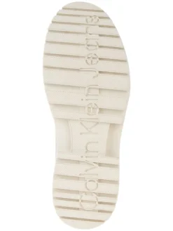 Leder-Boots in Creme/ Beige