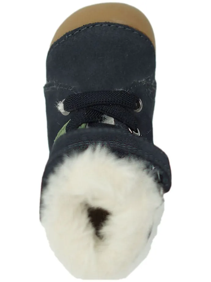 Leder-Boots in Dunkelblau