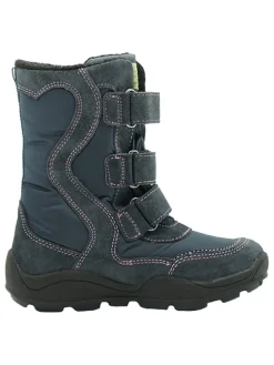 Leder-Boots in Dunkelblau