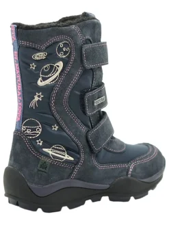 Leder-Boots in Dunkelblau